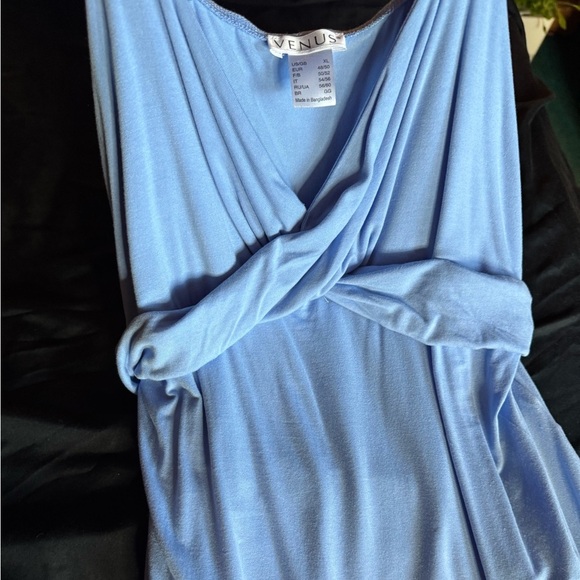 “Venus Blue Twist Front Tank Top – Women’s M, Stretchy Casual. - Picture 2 of 5